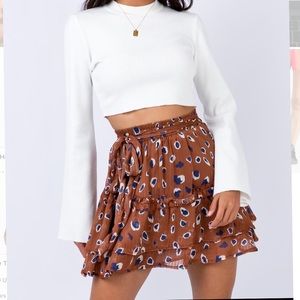 Princess Polly Worton mini brown skirt / US 4